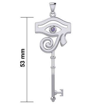 The Eye of Horus Spiritual Enchantment Key Silver Pendant with Gem TPD5711 - Jewelry